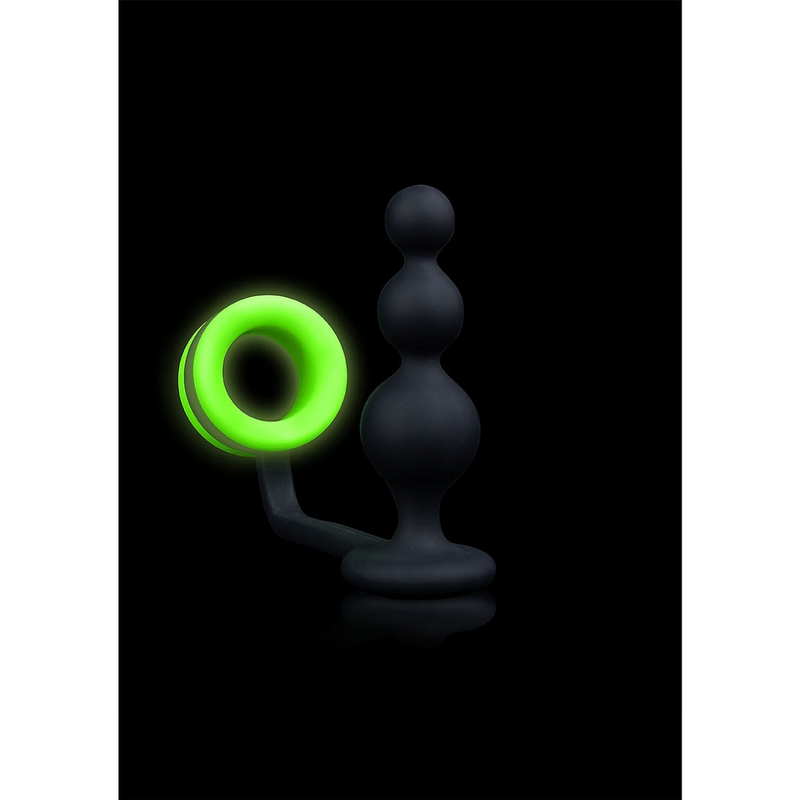 OUCH! GLOW IN THE DARK C-RING WITH BEADS