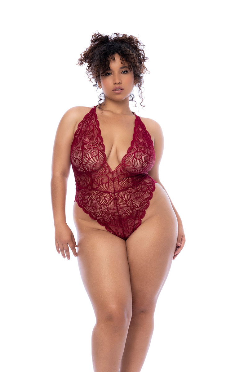 LACE BODYSUIT ROSEWOOD 3X/4X