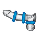 BLUE LINE RIBBED RIDER 3CT COCK RINGS