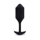 b-Vibe Vibrating Snug Plug 4 in black: large vibrating weighted silicone butt plug with a slim neck and anchor base