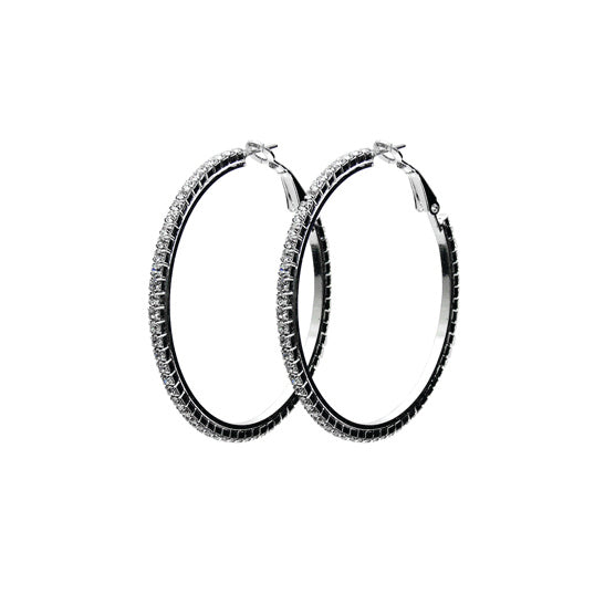 HOOP EARRING POST CLIP 45MM SILVER