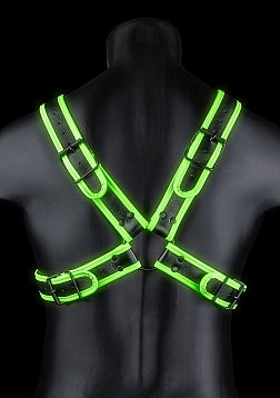 GLOW IN THE DARK CROSS HARNESS S/M