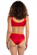 RED & GOLD RETRO SHORTS O/S