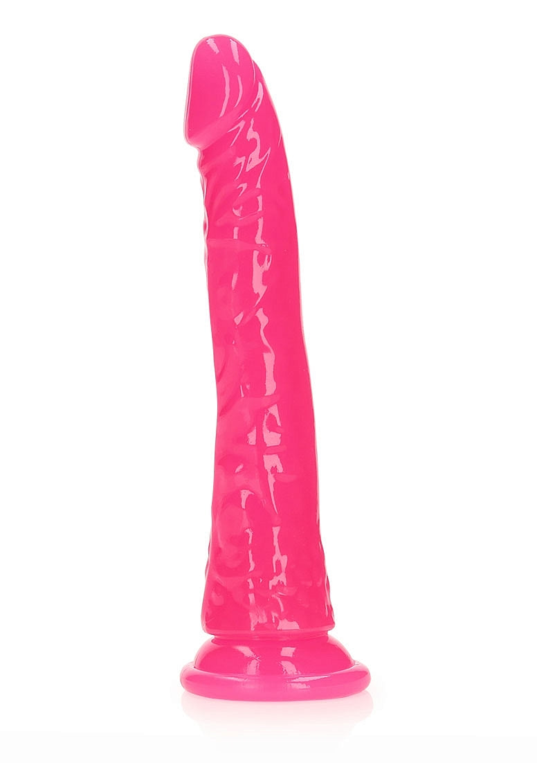 REALROCK GLOW IN THE DARK 8" SLIM DILDO PINK