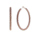 HOOP RHINESTONE EARRINGS 2.55" GOLD