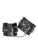 BONDED LEATHER CUFFS BLACK