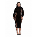 LONG SLEEVE DRESS WITH TURTLENECK BLACK P/S