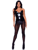 VINYL BONED BODYSUIT BLACK SMALL