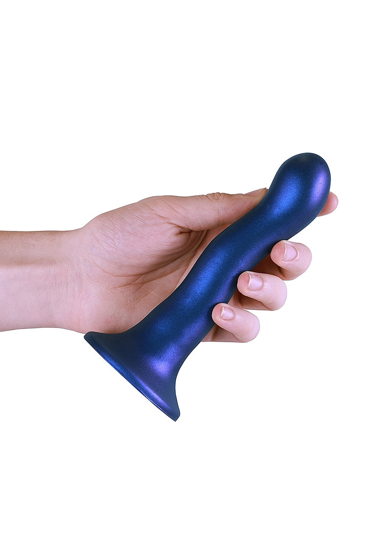 SMOOTH CURVY 7" DILDO METALLIC BLUE