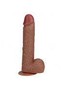 REALROCK 8" VIBRATING & THRUSTING DILDO TAN