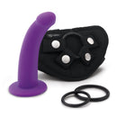 TOGETHER VIBES TILT STRAP ON HARNESS &  6.5" VIBRATING PURPLE DILDO
