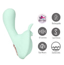 AVERI DUAL STIM VIBRATOR GREEN