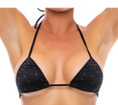 SMALL TRI TOP WITH BLING BLACK O/S