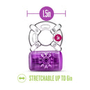 Size: Pleasure Ring opening 1.5 in (3.75 cm), ring 0.5 in (1.25 cm) thick, stretchable up to 6 in (15.25 cm)