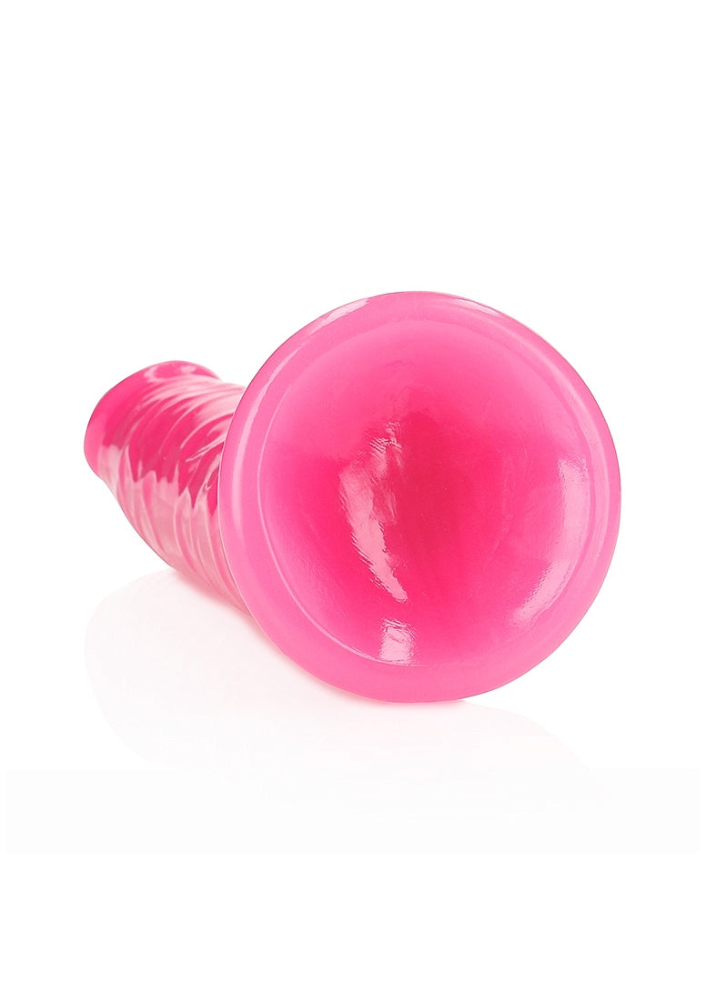 REALROCK GLOW IN THE DARK 10" SLIM DILDO PINK