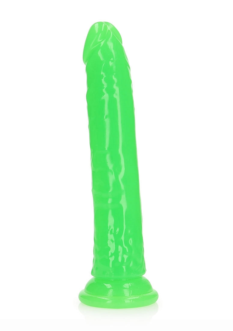 REALROCK GLOW IN THE DARK 9" SLIM DILDO GREEN