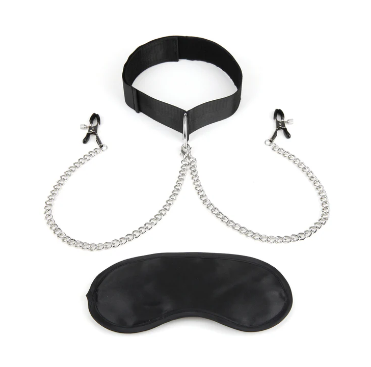 LUX FETISH COLLAR & NIPPLE CLAMPS