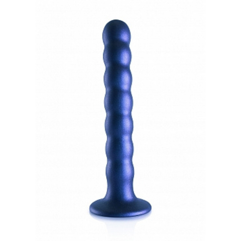 BEADED G SPOT 6.5" DILDO METALLIC BLUE