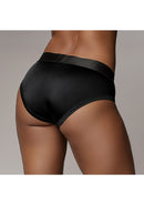 VIBRATING STRAP ON HIGH CUT BRIEF BLACK M/L
