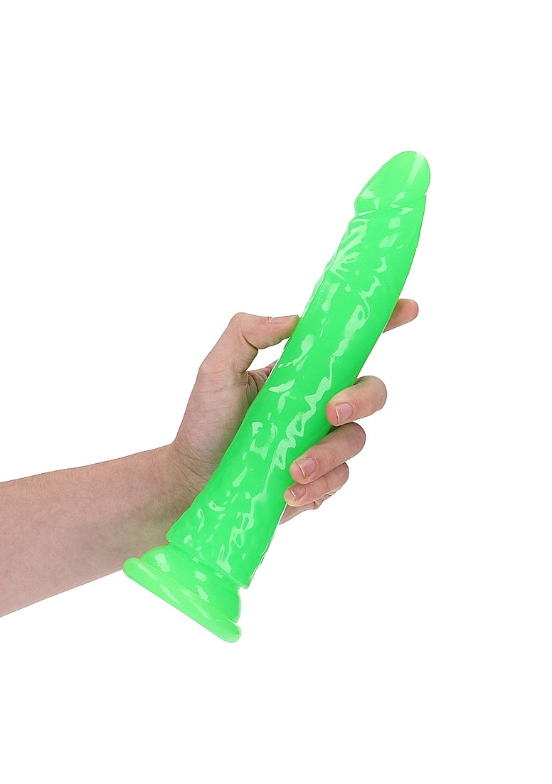 OUCH! GLOW IN THE DARK 10" SLIM DILDO GREEN