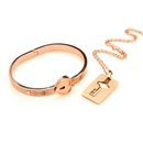 MASTER SERIES CUFFED BRACELET & KEY NECKLACE ROSE GOLD