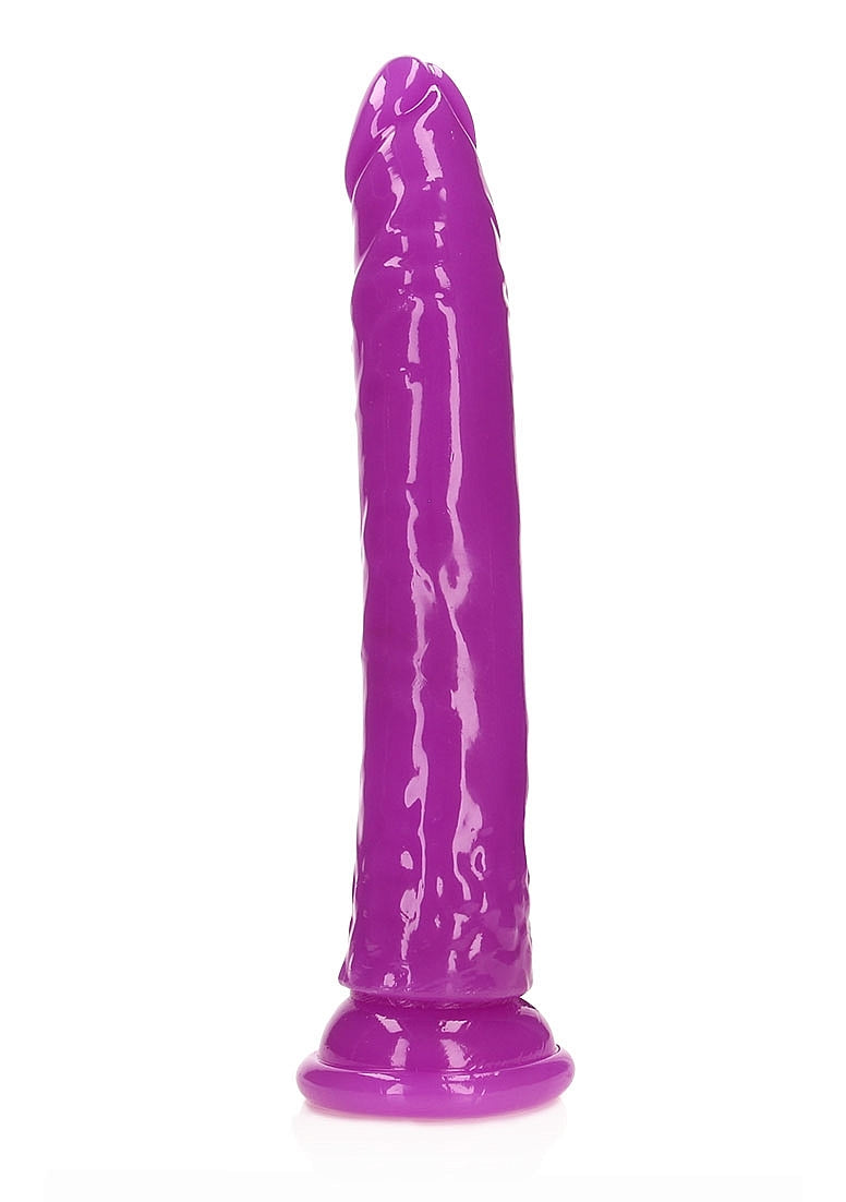 REALROCK GLOW IN THE DARK 11" SLIM DILDO PURPLE