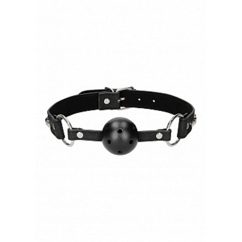 DIAMOND STUD BREATHABLE BALL GAG BLACK