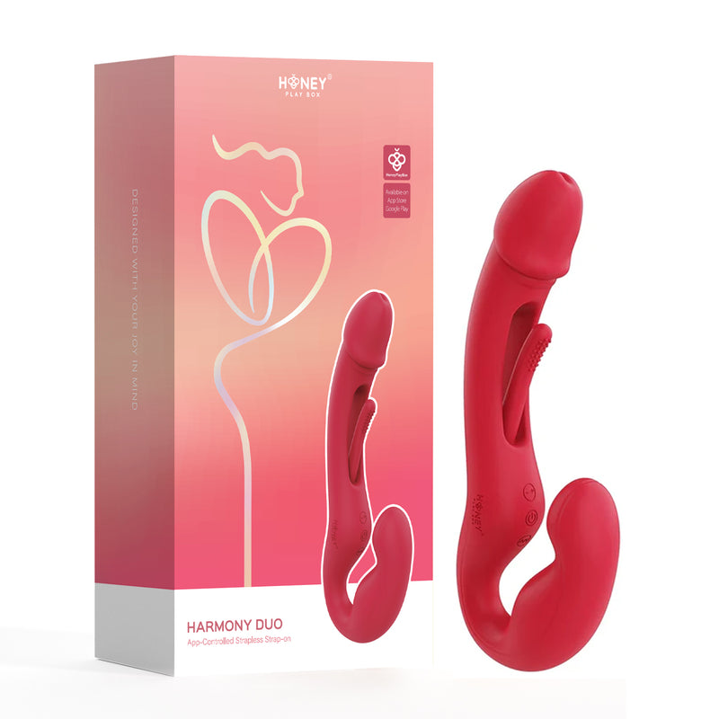 HARMONY DUO STRAPLESS STRAP ON RED