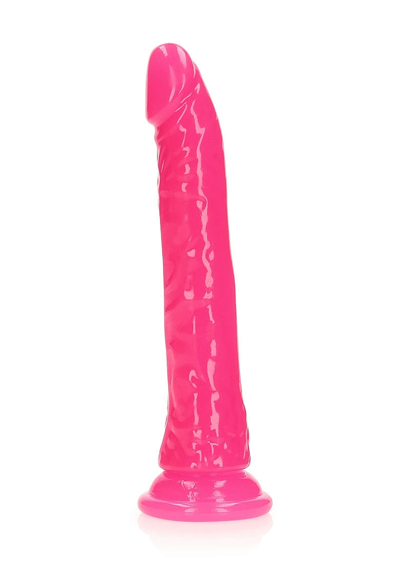 REALROCK GLOW IN THE DARK 9" SLIM DILDO PINK