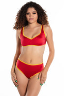 RED & GOLD RETRO SHORTS O/S