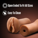 Both ends of the Molly stroker: open ended to fit all sizes, easy to clean