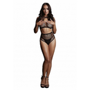 DUO NET KEY HOLE BRA SET BLACK  O/S