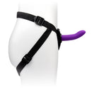 TOGETHER VIBES DUO STRAP ON HARNESS 5.5" DILDO & 8" VIBRATING PURPLE DILDO