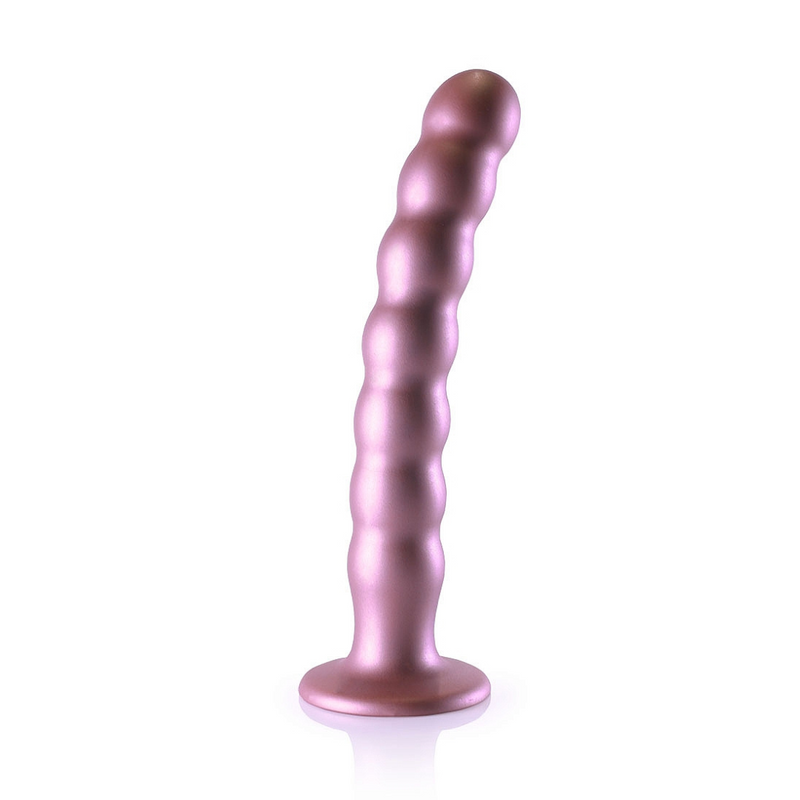 BEADED G SPOT 8" DILDO ROSE GOLD