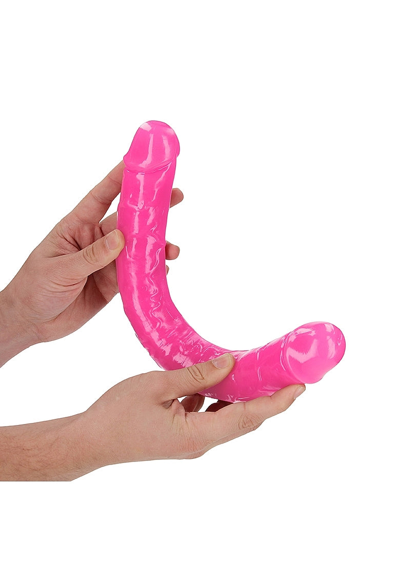 REALROCK GLOW IN THE DARK 15" DOUBLE ENDED DILDO PINK