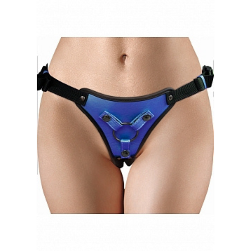 METALLIC STRAP ON HARNESS BLUE