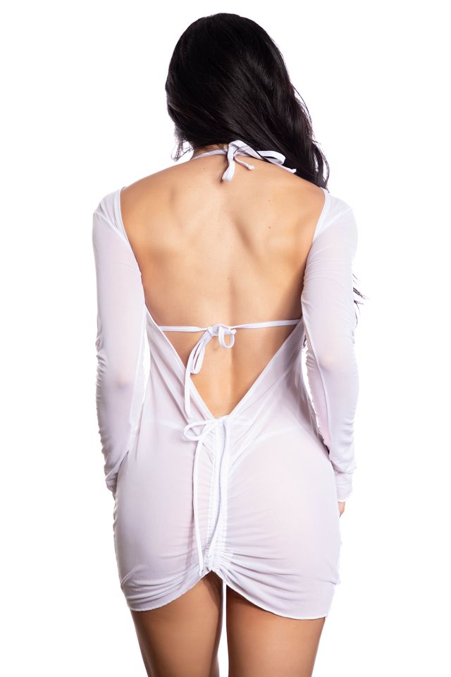 LONG SLEEVE MESH SET WHITE