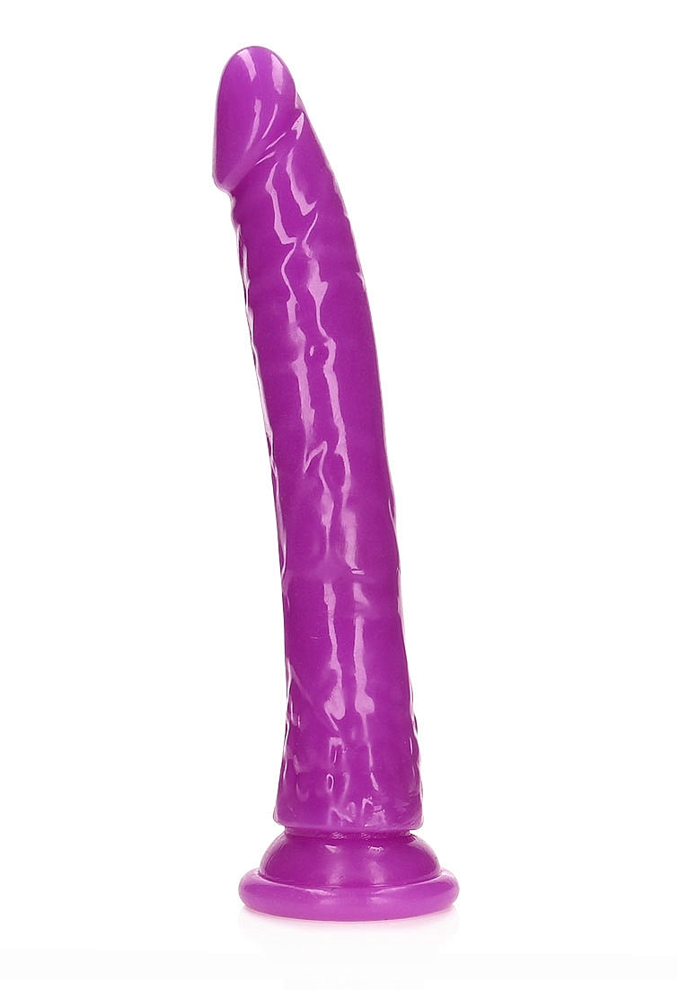 REALROCK GLOW IN THE DARK 11" SLIM DILDO PURPLE