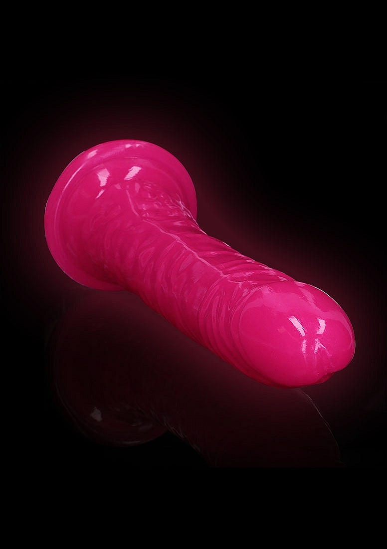 REALROCK GLOW IN THE DARK 10" SLIM DILDO PINK