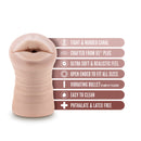 Blush Enlust Dream Girls of AI Nicole: vanilla vibrating mouth pocket stroker. Tight nubbed canal, vibrating bullet, X5 Plus