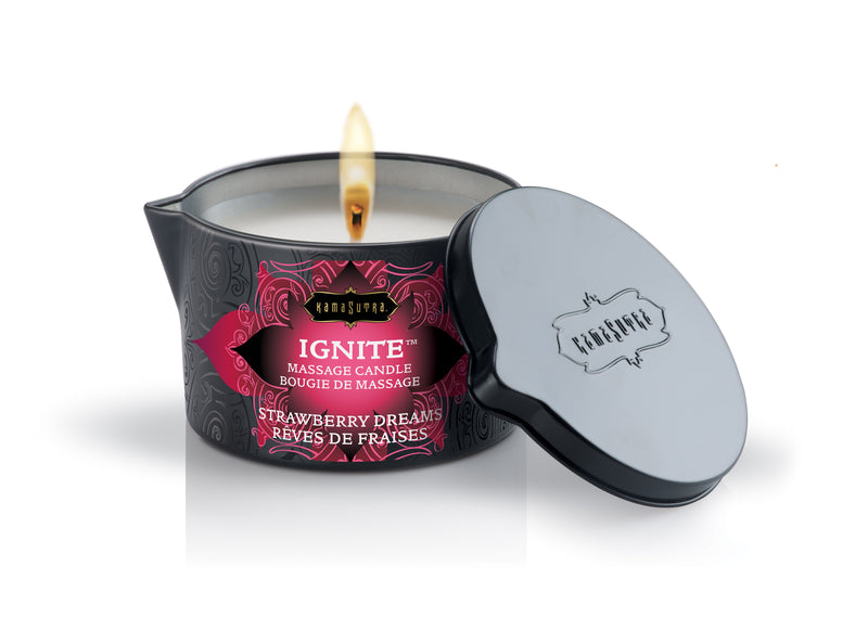 KAMA SUTRA IGNITE MASSAGE CANDLE STRAWBERRY DREAMS 6OZ