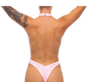 FRONT CROSSED THONG BODYSUIT BABY PINK O/S