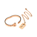 MASTER SERIES CUFFED BRACELET & KEY NECKLACE ROSE GOLD