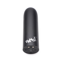 Bang! Mega Bullet vibrator in black: large matte silicone bullet with a button base