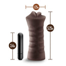 Size: Krystal stroker is 5.25 in long and 1.25 in wide, beside its 3.4 in black vibrating bullet