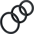 3PC NITRILE COCK RINGS BLACK