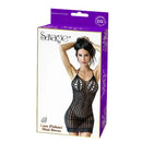 LACE FISHNET MINI DRESS BLACK O/S
