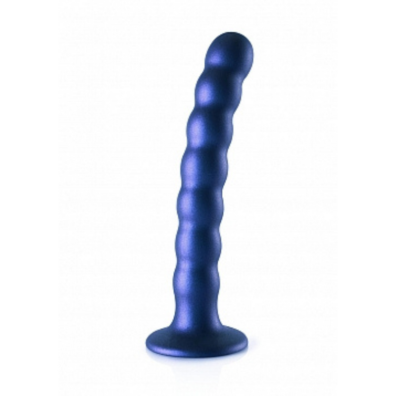 BEADED G SPOT 6.5" DILDO METALLIC BLUE