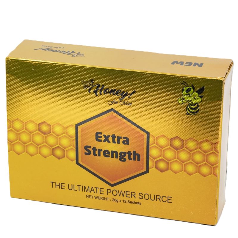 Honey! for Men Extra Strength: gold honeycomb box, the ultimate power source, 20 g x 12 sachets