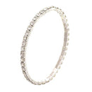 STRETCH ANKLET 1 ROW RHINESTONE SILVER